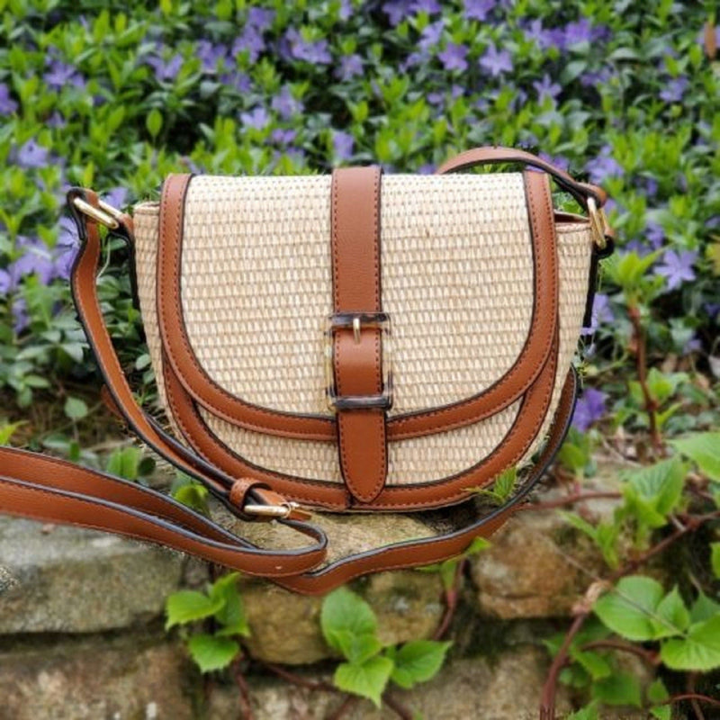 93128 Carmen Woven Straw Crossbody - MiMi Wholesale