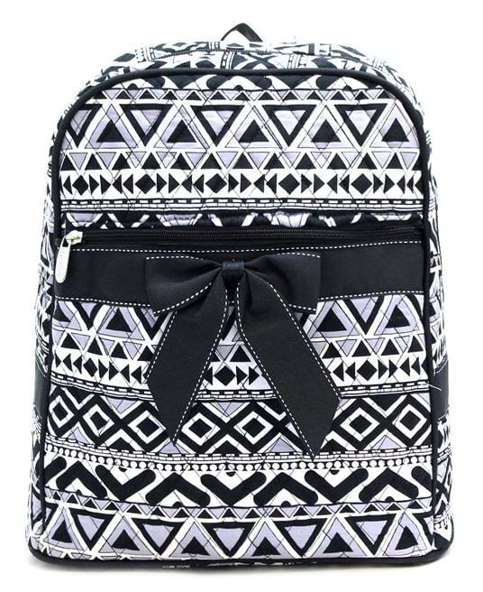 QA401 Quilted Triangle Print Backpack