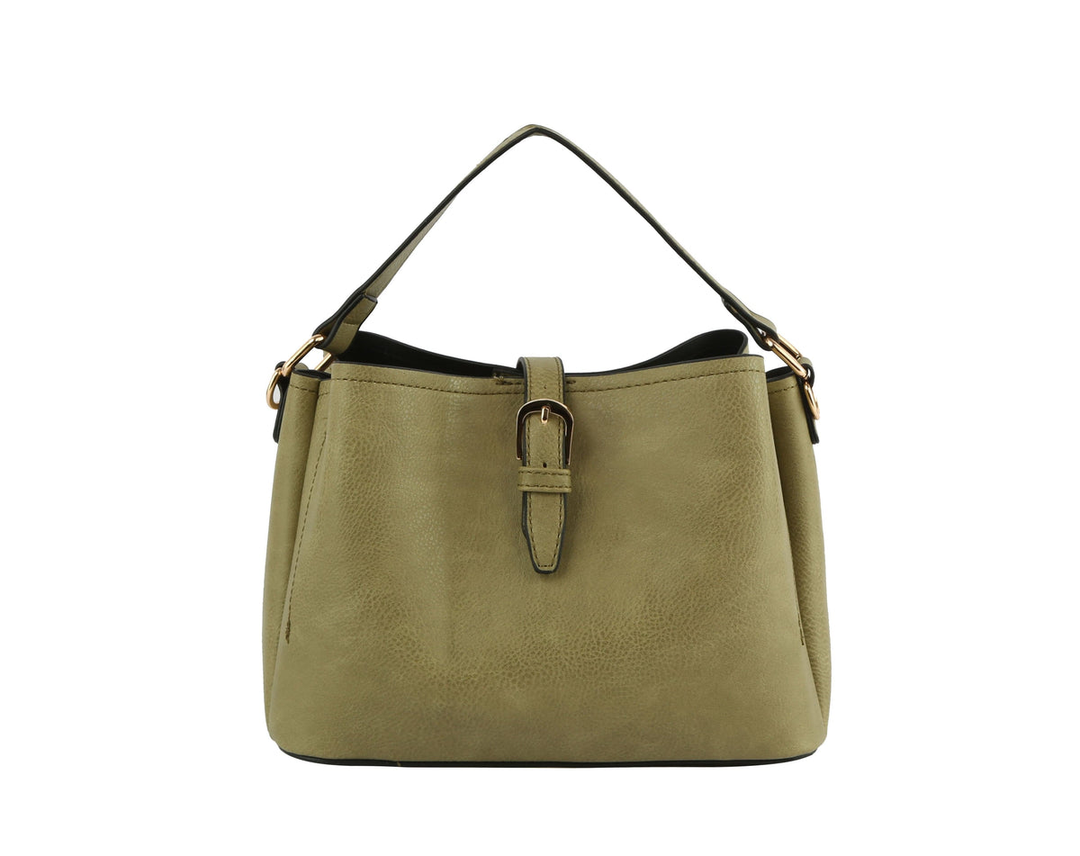 GL0009-1 Buckle Flap Shoulder Bag with Aztec Pattern Strap