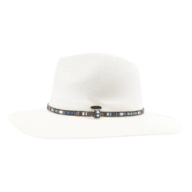 KP014 C.C Brand Lilian Multi Thread Rhinestone Band Panama Hat