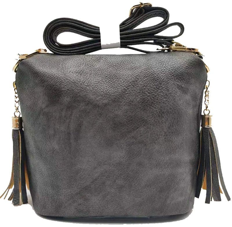 A8008 Crossbody Bag w/ 2 Side Tassel Zippers - MiMi Wholesale