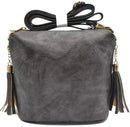 A8008 Crossbody Bag w/ 2 Side Tassel Zippers - MiMi Wholesale