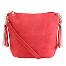 A8008 Crossbody Bag w/ 2 Side Tassel Zippers - MiMi Wholesale
