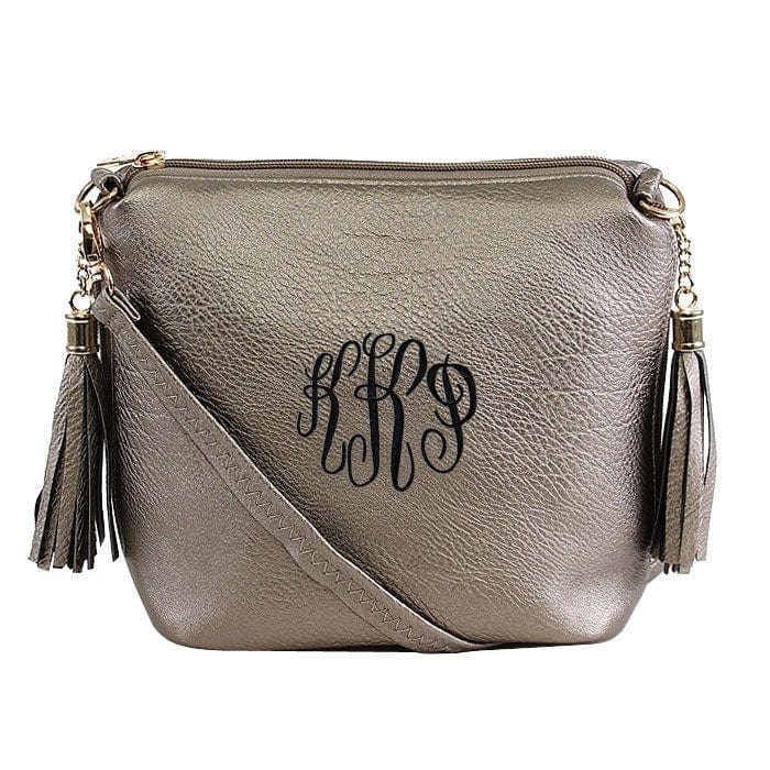 A8008 Crossbody Bag w/ 2 Side Tassel Zippers - MiMi Wholesale