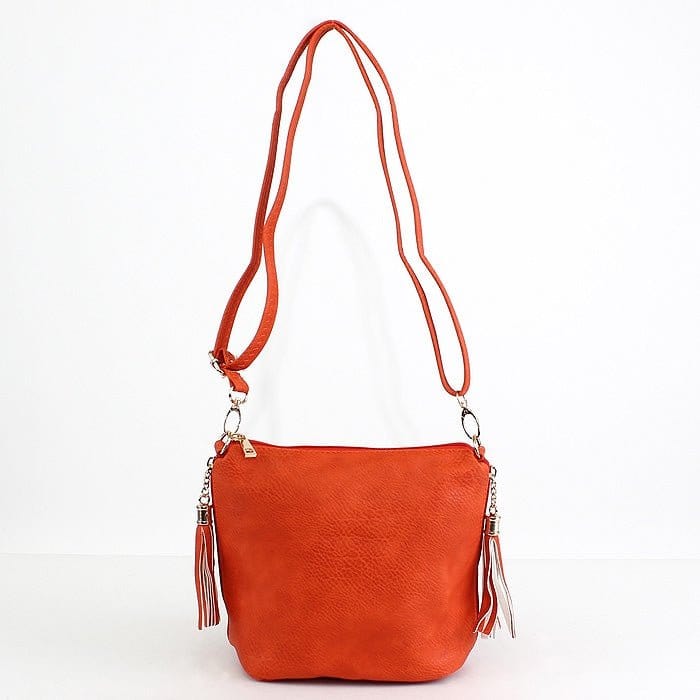 A8008 Crossbody Bag w/ 2 Side Tassel Zippers - MiMi Wholesale