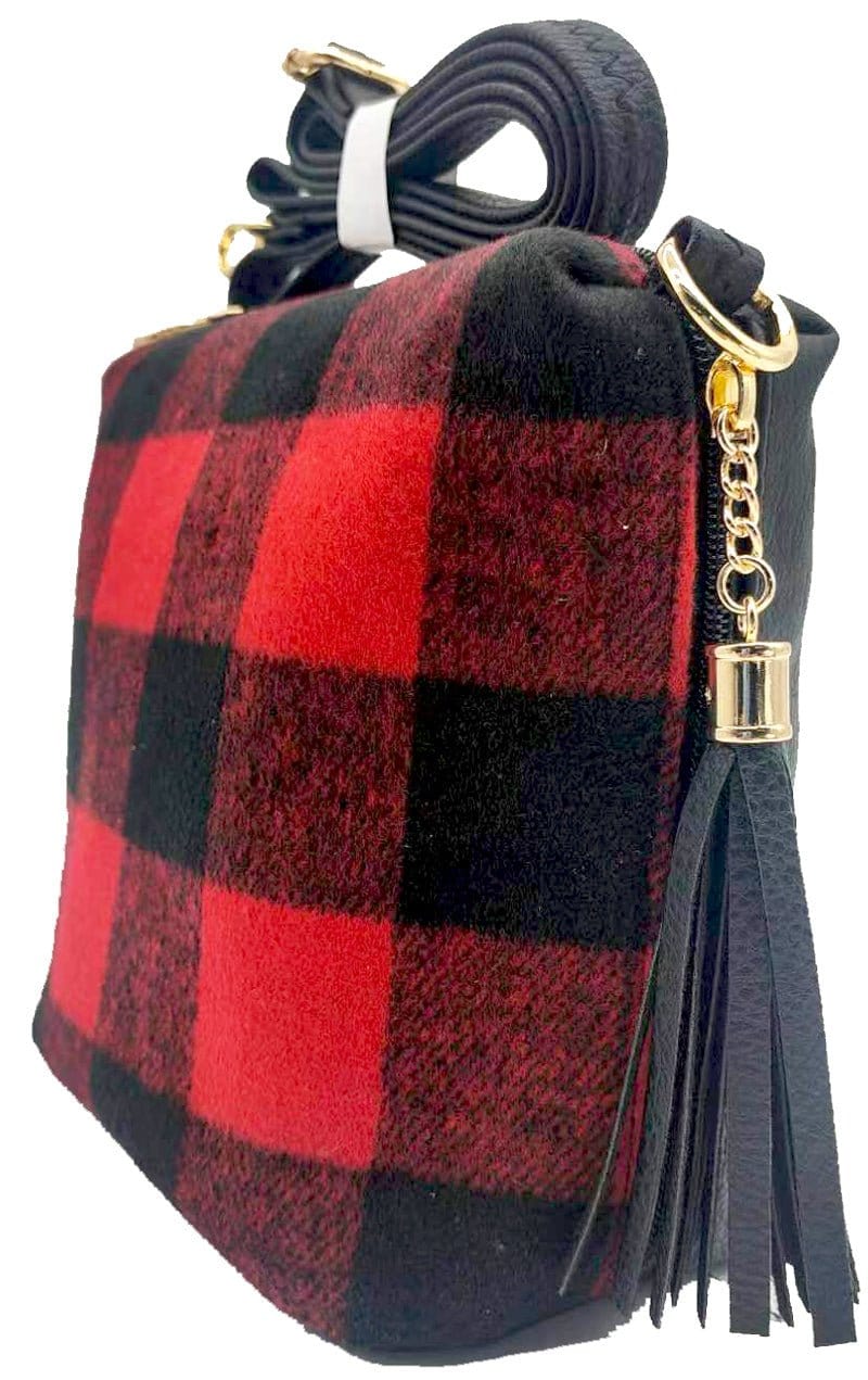 A8008 Crossbody Bag w/ 2 Side Tassel Zippers - MiMi Wholesale