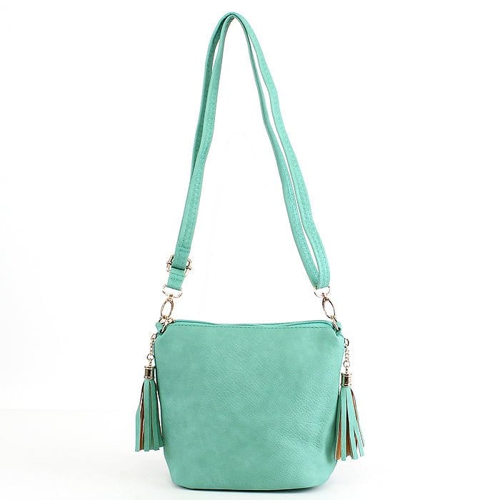 A8008 Crossbody Bag w/ 2 Side Tassel Zippers - MiMi Wholesale