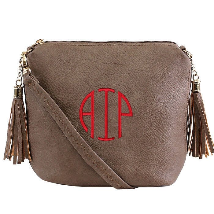 A8008 Crossbody Bag w/ 2 Side Tassel Zippers - MiMi Wholesale