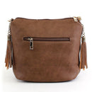 A8008 Crossbody Bag w/ 2 Side Tassel Zippers - MiMi Wholesale