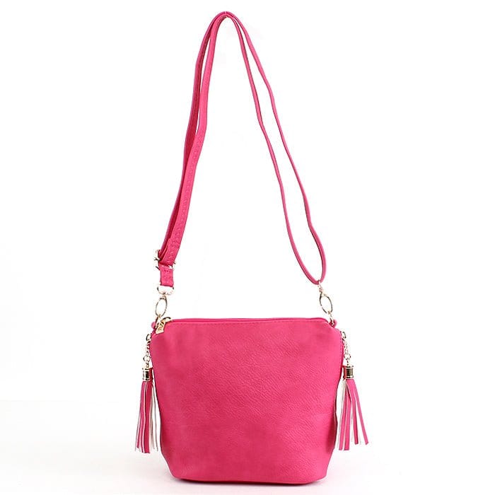 A8008 Crossbody Bag w/ 2 Side Tassel Zippers - MiMi Wholesale