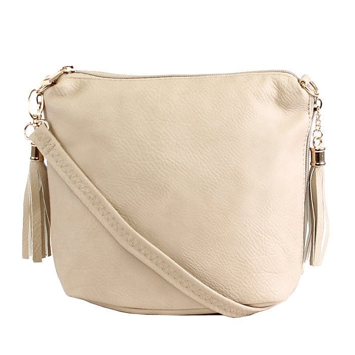 A8008 Crossbody Bag w/ 2 Side Tassel Zippers - MiMi Wholesale