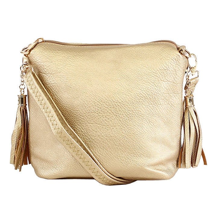 A8008 Crossbody Bag w/ 2 Side Tassel Zippers - MiMi Wholesale