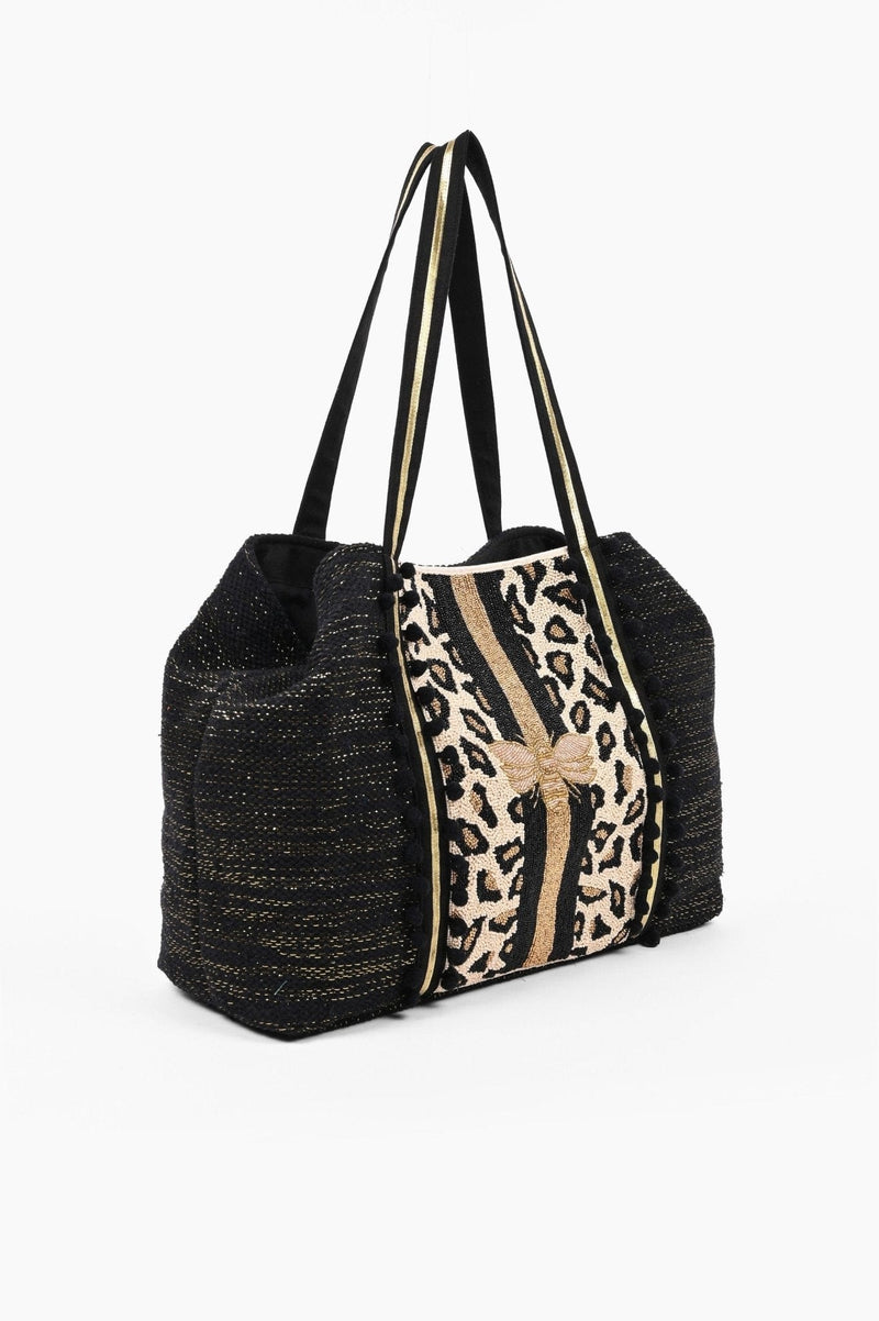 AB21-360 Hand Beaded Bee Glam tote - MiMi Wholesale