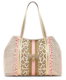 AB22472 Laurie Bee and Leopard Beaded Tote - MiMi Wholesale