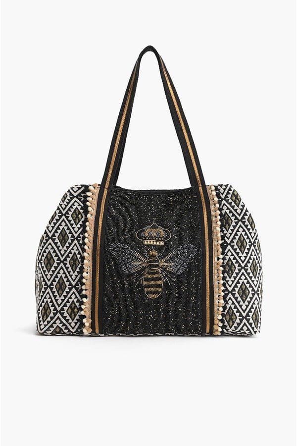 AB22593 Queen Bee Beaded Tote - MiMi Wholesale