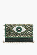 AB22629 Evergreen Evil Eye Beaded Clutch - MiMi Wholesale