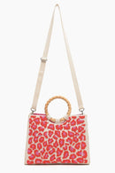 AB22676 Tina Pink Leopard Handheld Tote - MiMi Wholesale