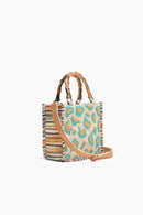 AB23-727 Wild Leopard Bamboo Handle Tote - MiMi Wholesale