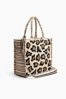 AB23-729 Luxe Leopard Day Tote - MiMi Wholesale