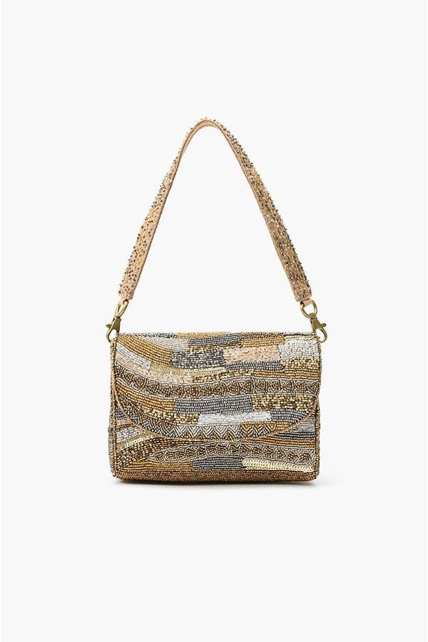 AB23833 Golden Layers Beaded Handbag - MiMi Wholesale