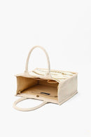 AB23834 Winter White Beaded Tote - MiMi Wholesale