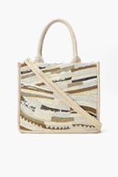 AB23834 Winter White Beaded Tote - MiMi Wholesale