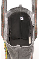 ABF19024 Hand Beaded Gargoyle Embellished Tote - MiMi Wholesale