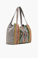 ABF19024 Hand Beaded Gargoyle Embellished Tote - MiMi Wholesale