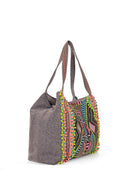 ABF19024 Hand Beaded Gargoyle Embellished Tote - MiMi Wholesale