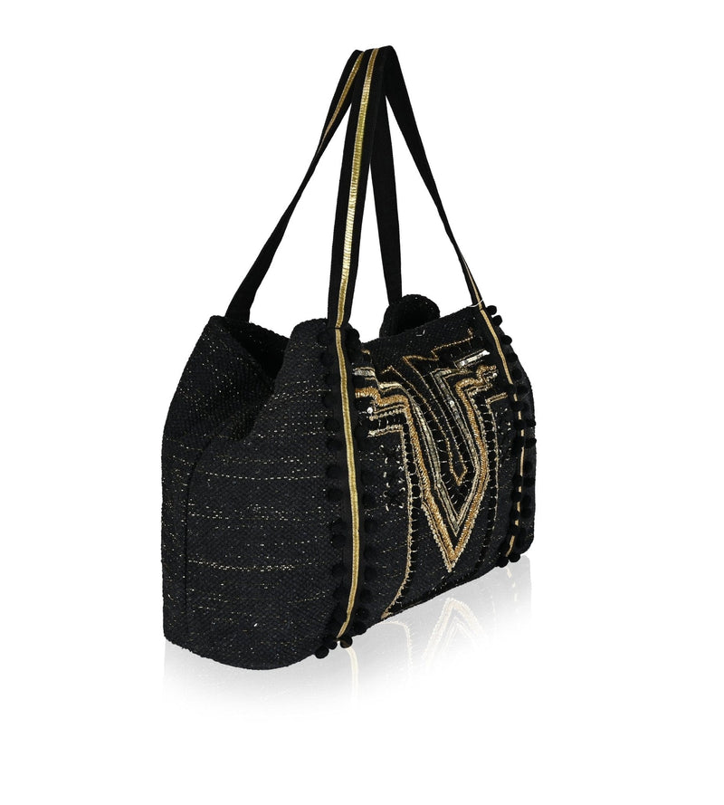 ABS301B Hand Beaded Lux Love tote - MiMi Wholesale