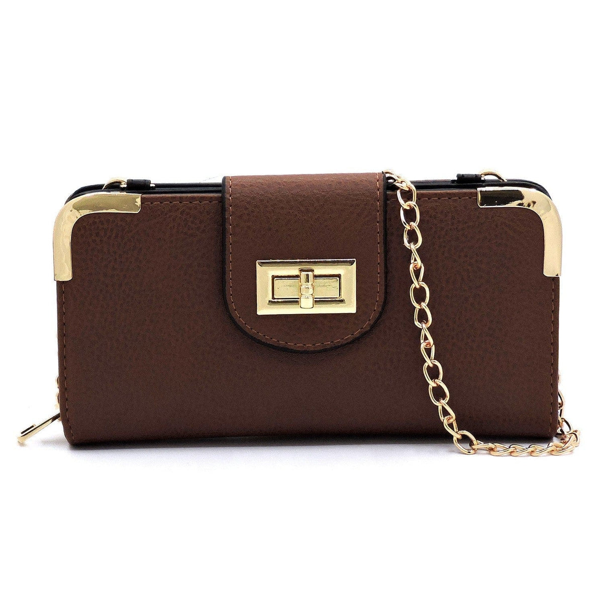 AD041 Turn Lock Crossbody Wallet - MiMi Wholesale