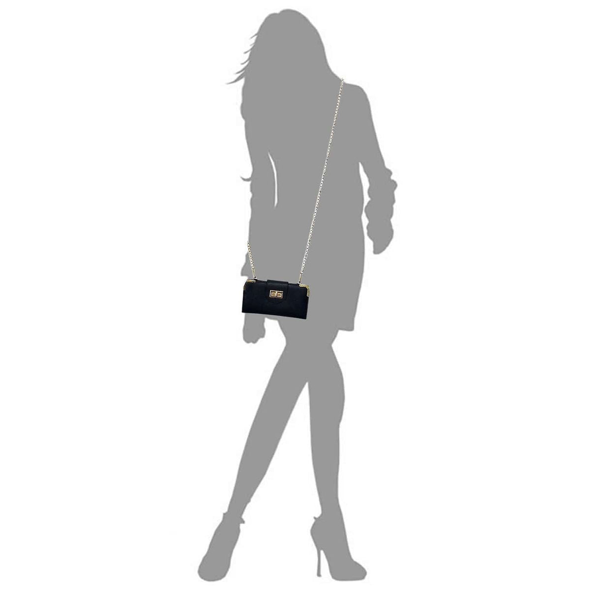 AD041 Turn Lock Crossbody Wallet - MiMi Wholesale