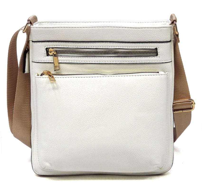 AD1238 Front Zippered Crossbody Bag - MiMi Wholesale