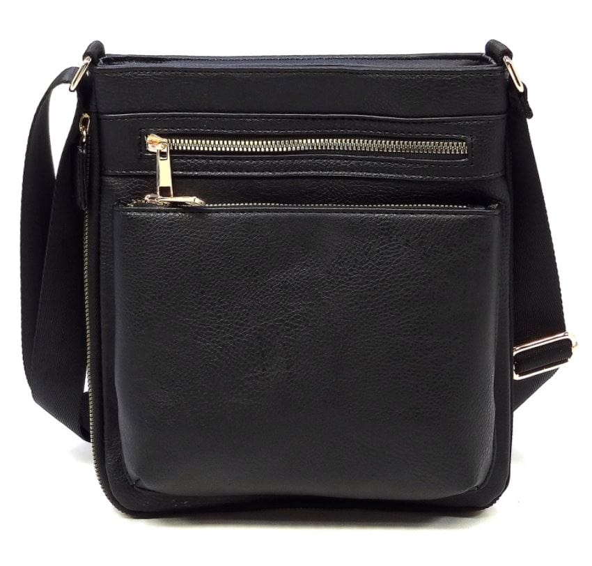 AD1238 Front Zippered Crossbody Bag - MiMi Wholesale
