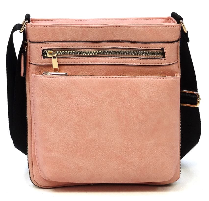 AD1238 Front Zippered Crossbody Bag - MiMi Wholesale