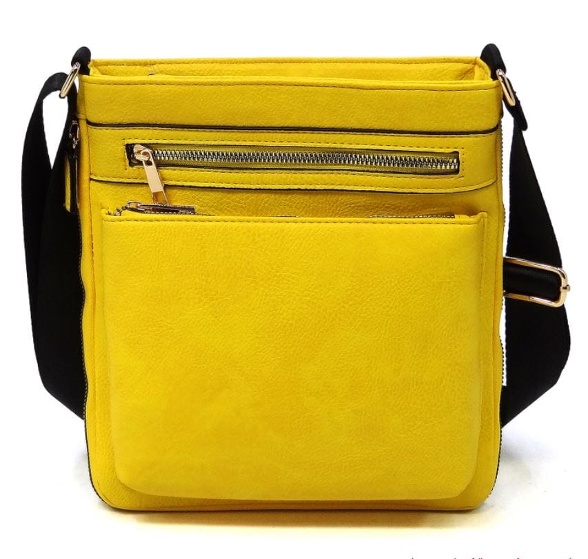 AD1238 Front Zippered Crossbody Bag - MiMi Wholesale