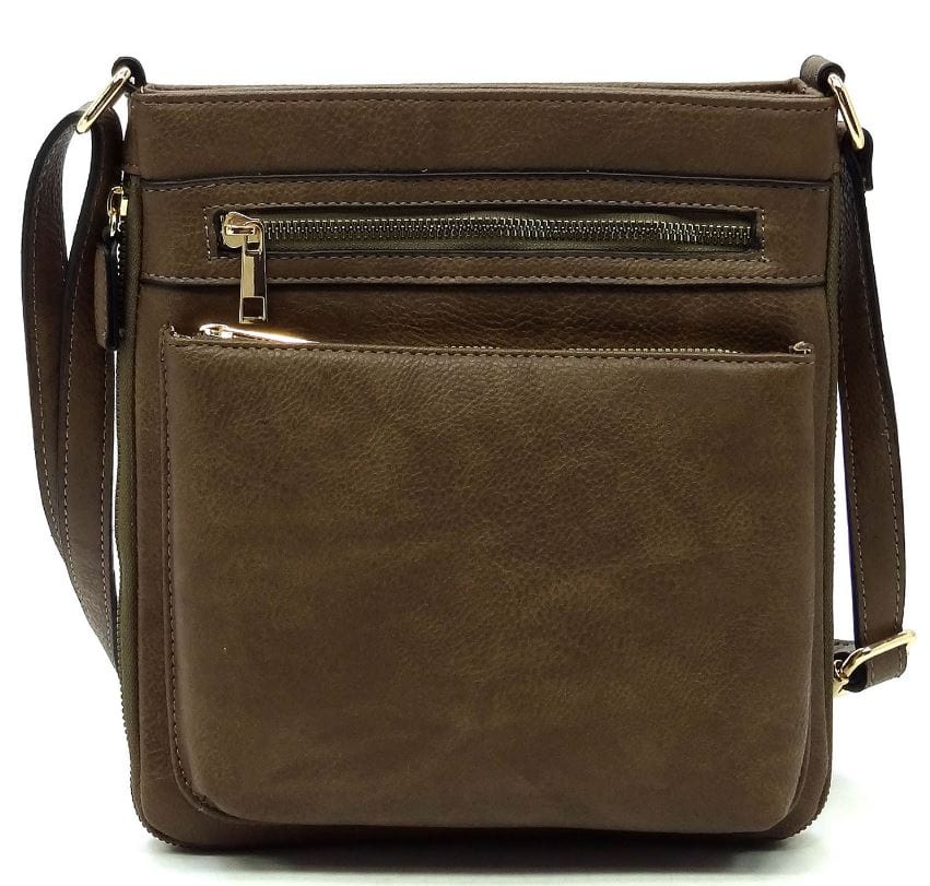 AD1238 Front Zippered Crossbody Bag - MiMi Wholesale