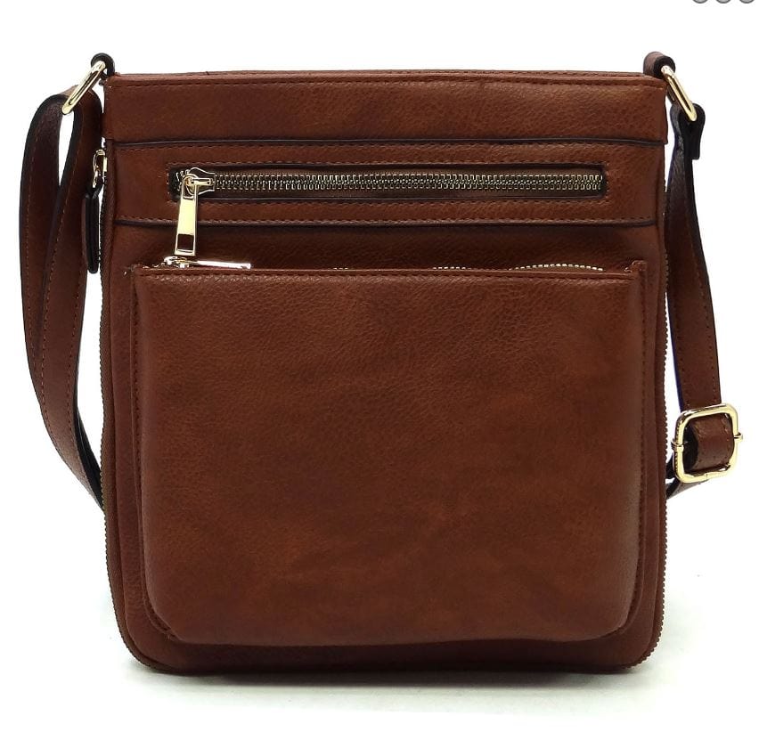 AD1238 Front Zippered Crossbody Bag - MiMi Wholesale