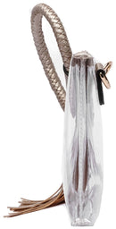 AD205T See Through Clear Cuff Handle Tassel Wrislet Clutch - MiMi Wholesale