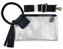 AD205T See Through Clear Cuff Handle Tassel Wrislet Clutch - MiMi Wholesale