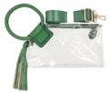 AD205T See Through Clear Cuff Handle Tassel Wrislet Clutch - MiMi Wholesale