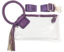 AD205T See Through Clear Cuff Handle Tassel Wrislet Clutch - MiMi Wholesale