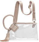 AD205T See Through Clear Cuff Handle Tassel Wrislet Clutch - MiMi Wholesale