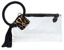 AD205T See Through Clear Cuff Handle Tassel Wrislet Clutch - MiMi Wholesale
