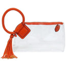 AD205T See Through Clear Cuff Handle Tassel Wrislet Clutch - MiMi Wholesale