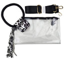 AD205T See Through Clear Cuff Handle Tassel Wrislet Clutch - MiMi Wholesale