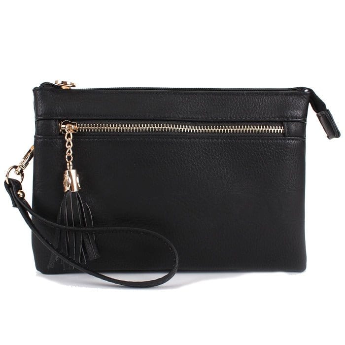 AD2583 Small Tasseled Zipper Fashion Crossbody/Wristlet - MiMi Wholesale