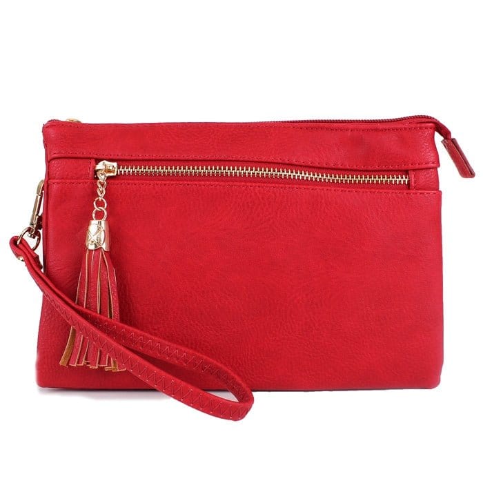 AD2583 Small Tasseled Zipper Fashion Crossbody/Wristlet - MiMi Wholesale