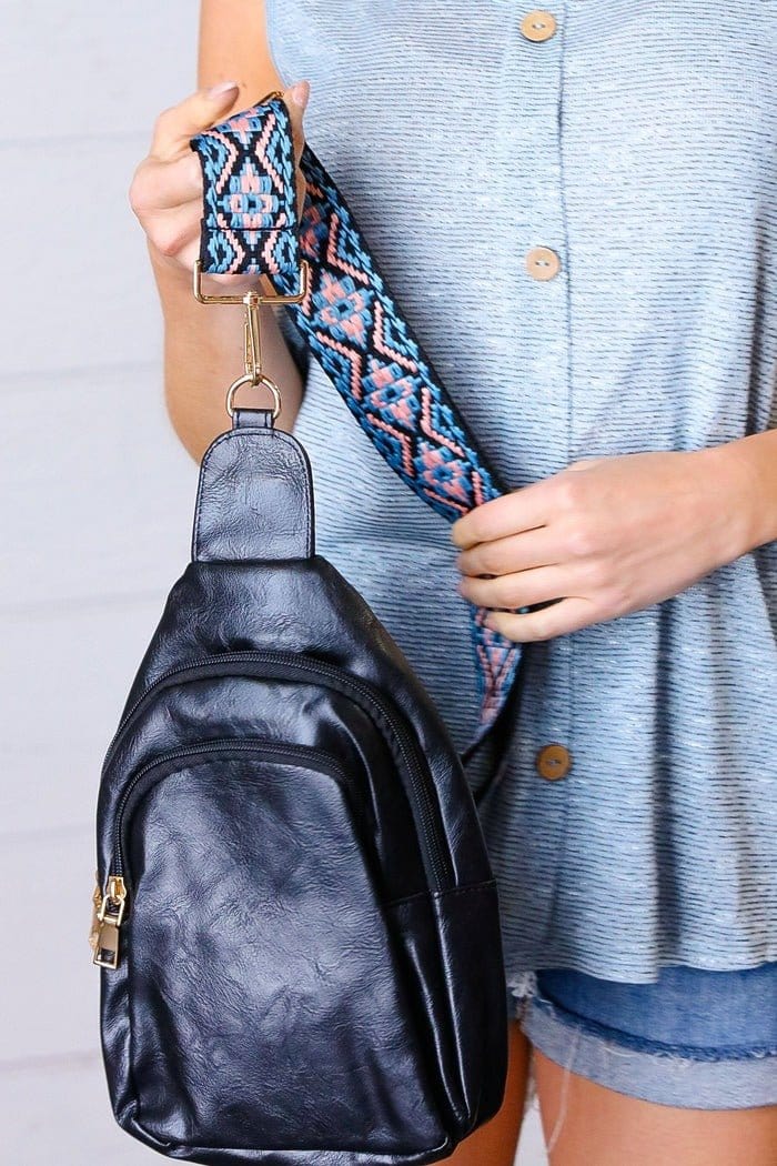 AD768 Zara Zipper Sling Bag With Boho Strap - MiMi Wholesale