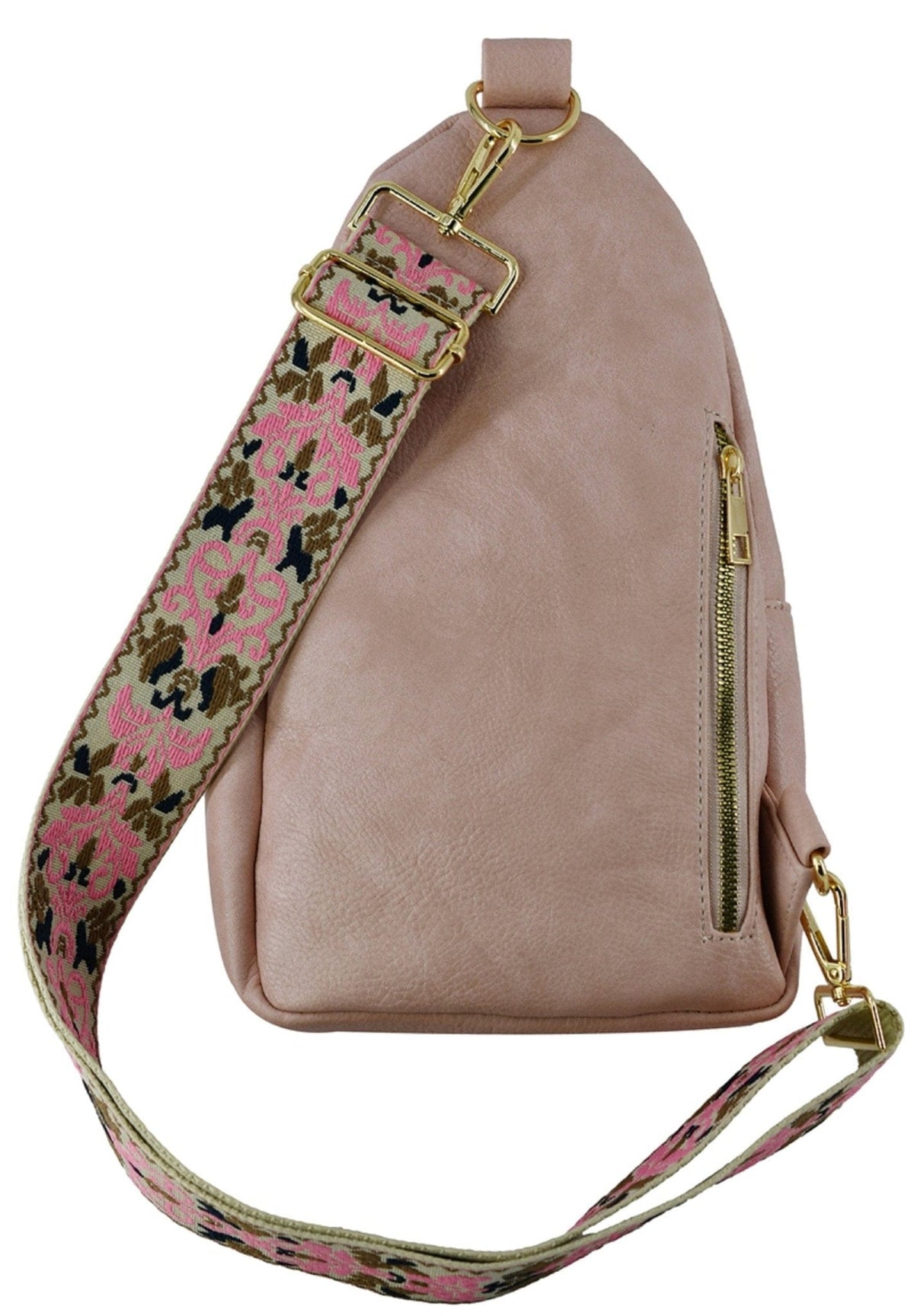 AD768 Zara Zipper Sling Bag With Boho Strap - MiMi Wholesale